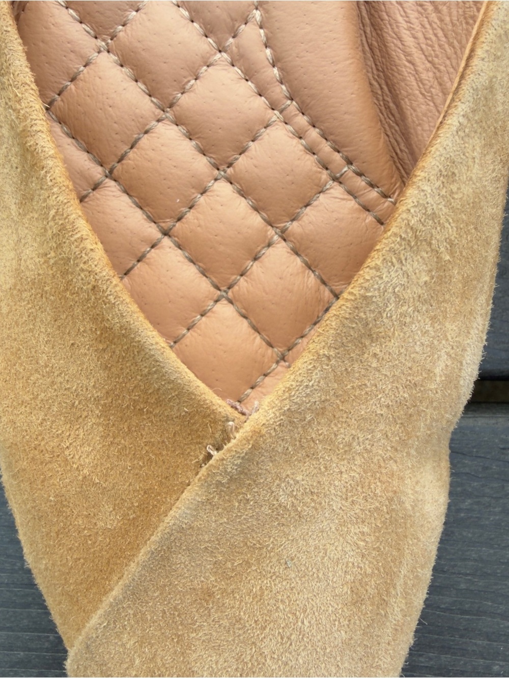 Birdies The Swan Golden Oak Suede Pointed Toe Mule Flats Size 7.5 Quilted Insole - Picture 4 of 16